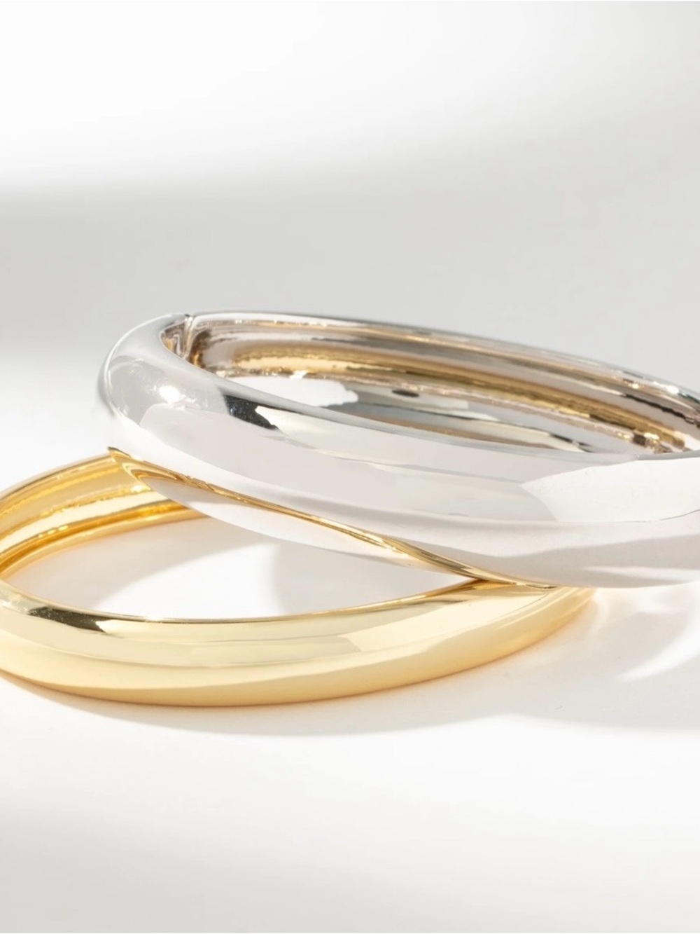 NEW Uncommon James Mixed Metal Bangle Bracelet Set of Two - Picture 2 of 4